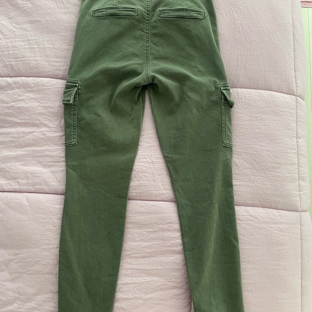 Moss/green skinny cargo jeans